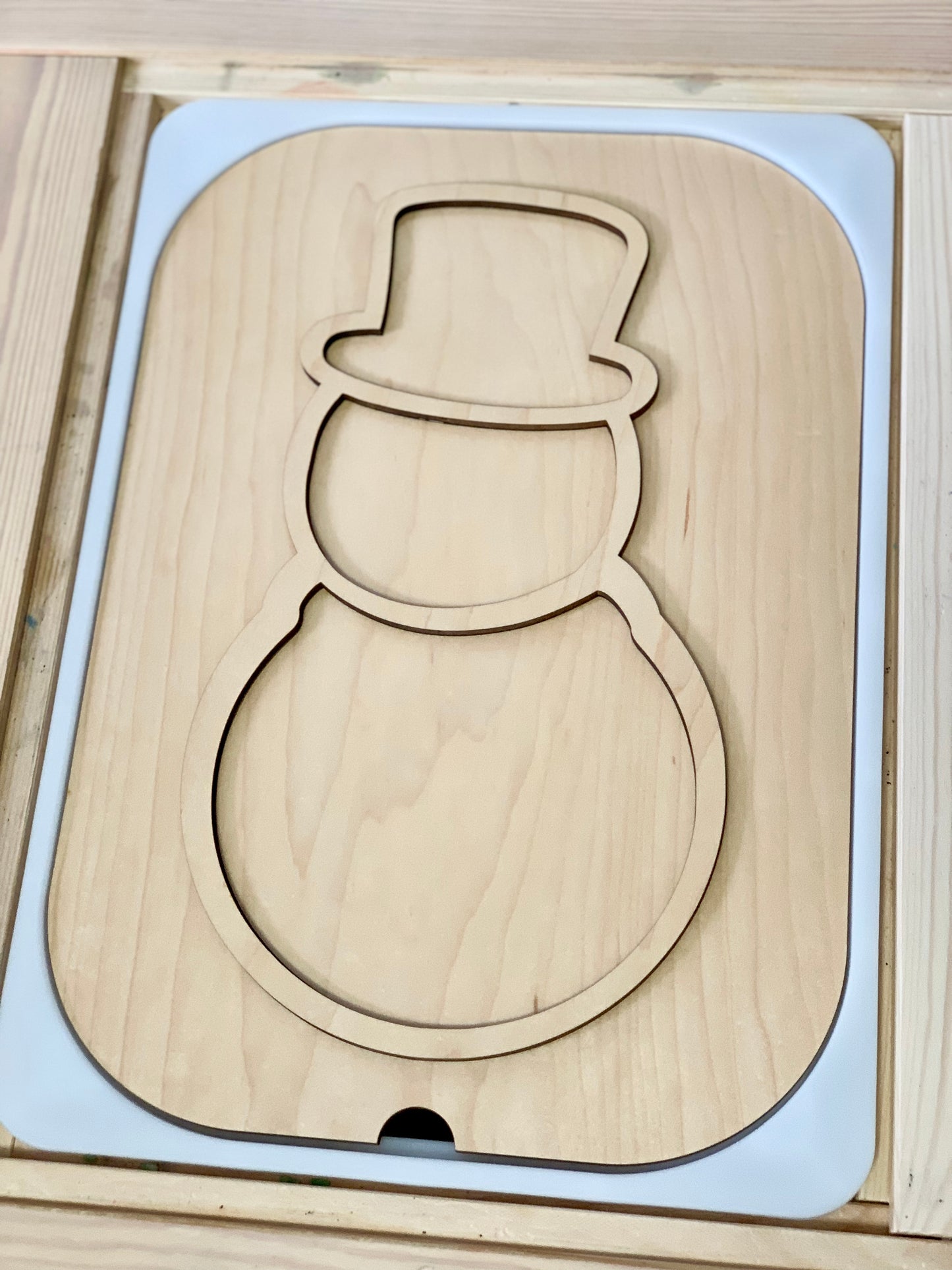 Fillable Snowman / Snow Person Flisat Table Top Insert