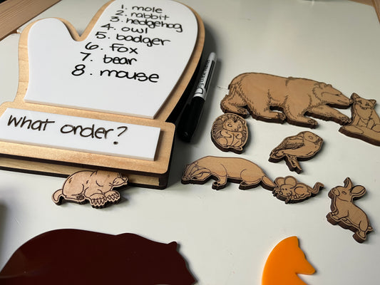 The Mitten Wooden Animals and/or Little Dry Erasables with Mitten Interactive Learning Set