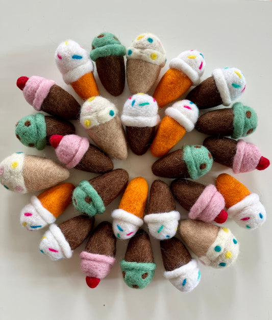 One Felt Ice Cream Cone