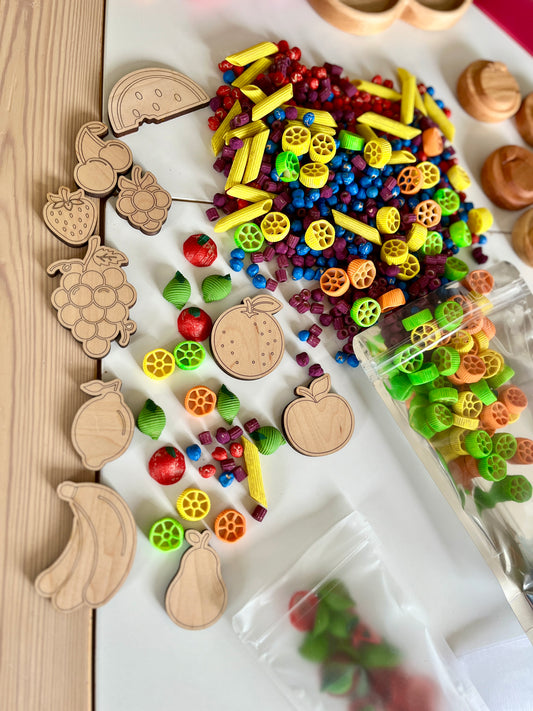 Fruity Fun Filler Sensory Kit with 10 Wood Parts