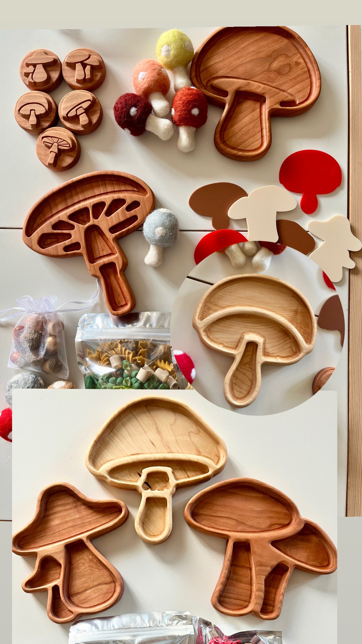 Mini Mushroom Trays, 6 Styles