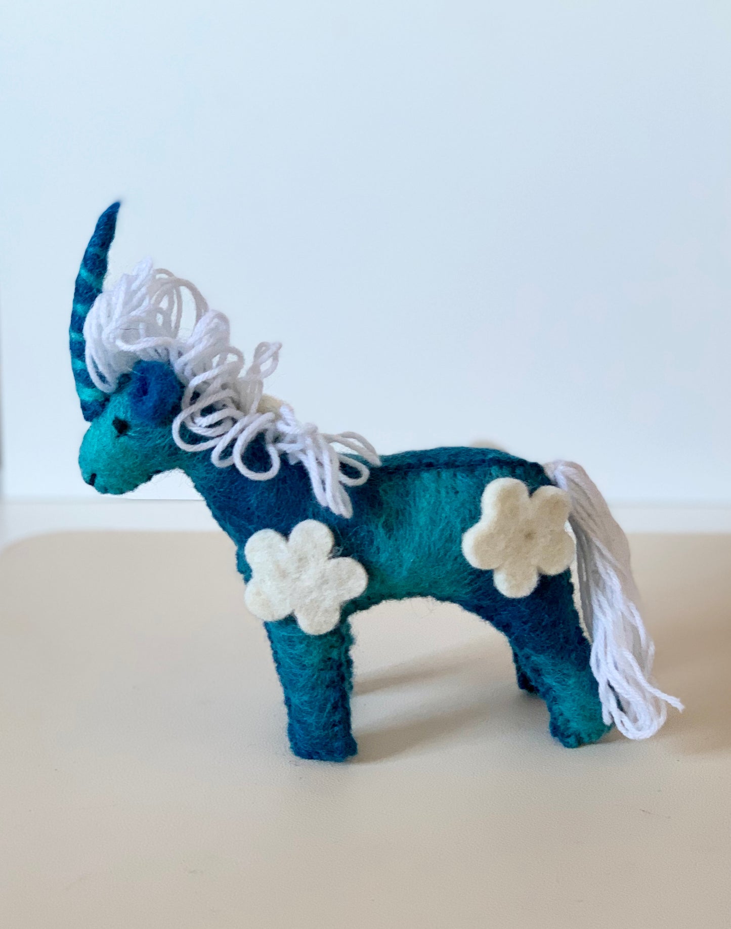 One Blue Felt Unicorn