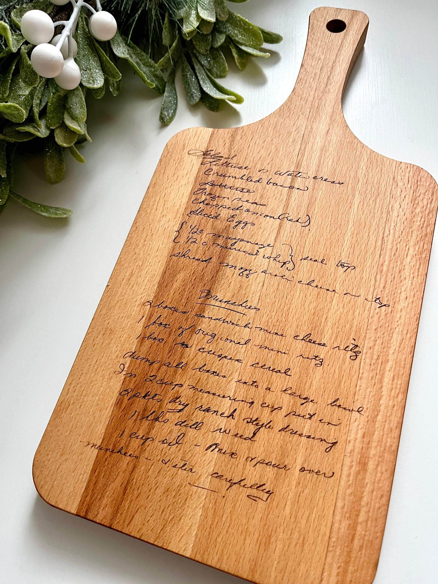 Handwritten Recipe Personalized Cutting / Serving / Charcuterie Board