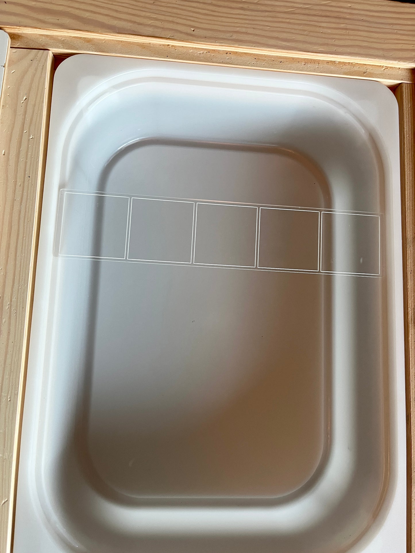 Acrylic Dry Erasable Flat Five Frame - Fits across Trofast Bin like a Flisat Insert