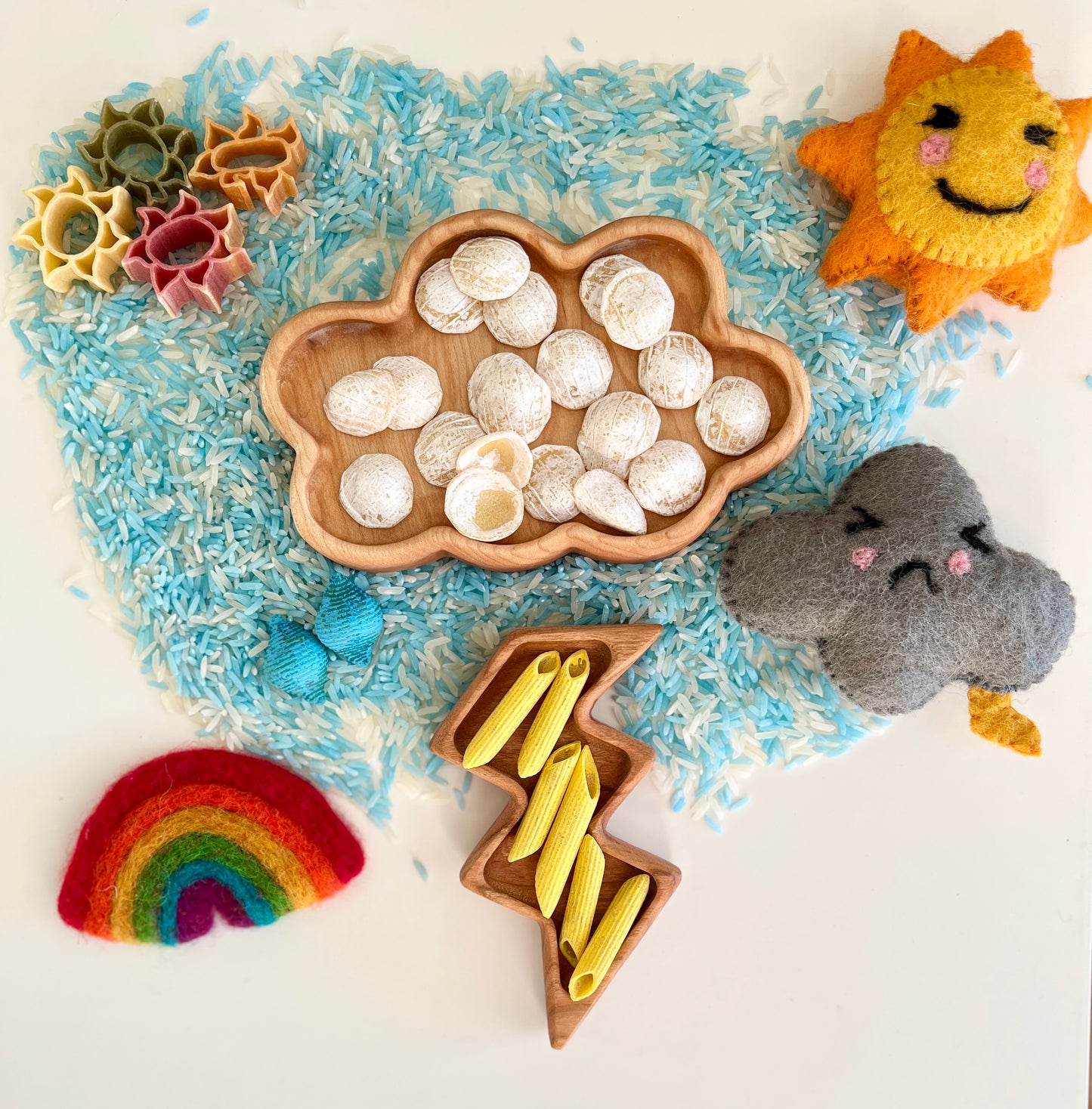 Mini Cloud and Lightning Plates / Sensory Trays