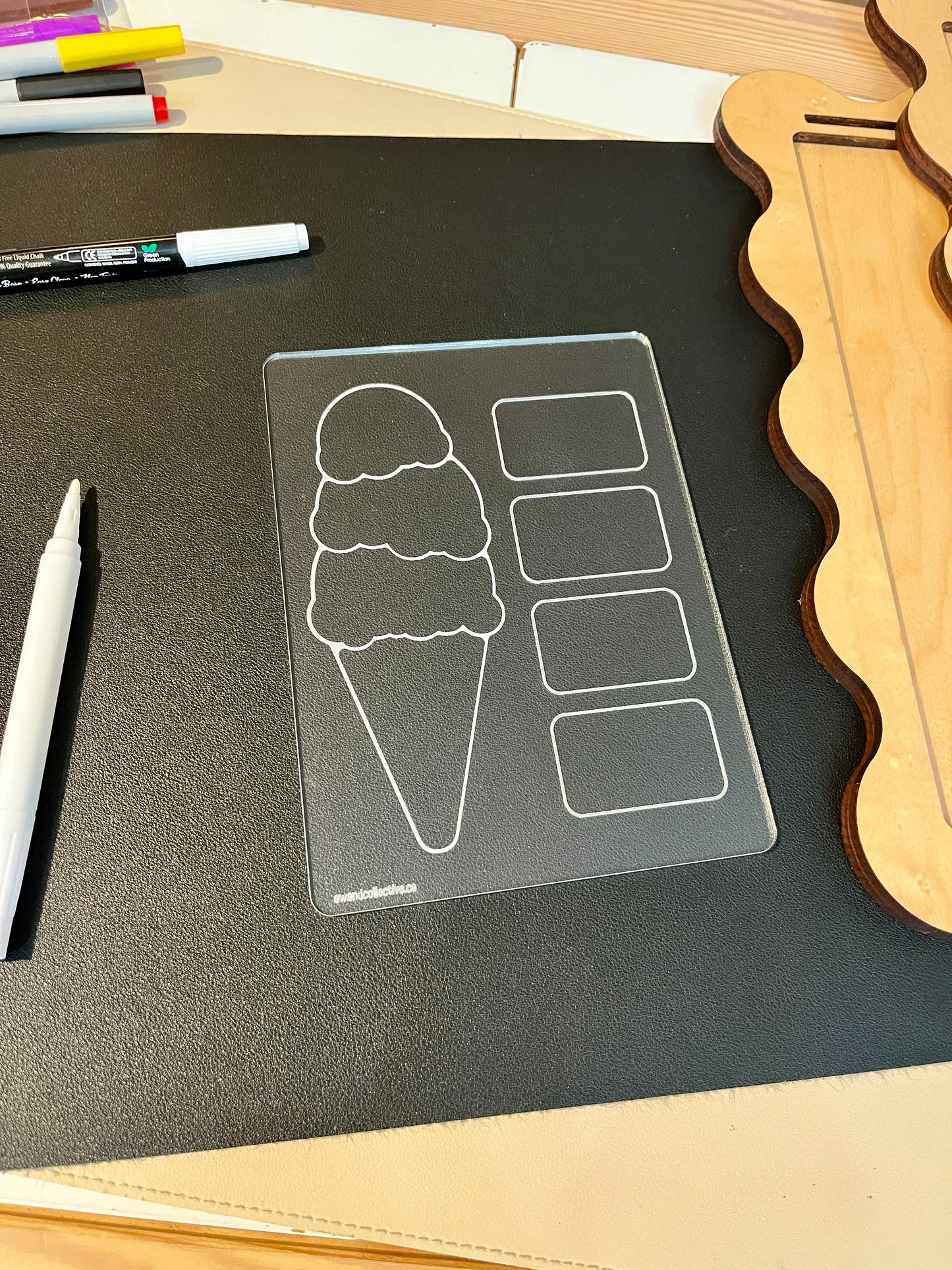 Ice Cream Graphic Organizer Dry Erase Acrylic Tracing Board; can also fit as a Flisat Insert