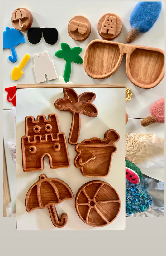 Mini Beach Themed Plates / Sensory Tray
