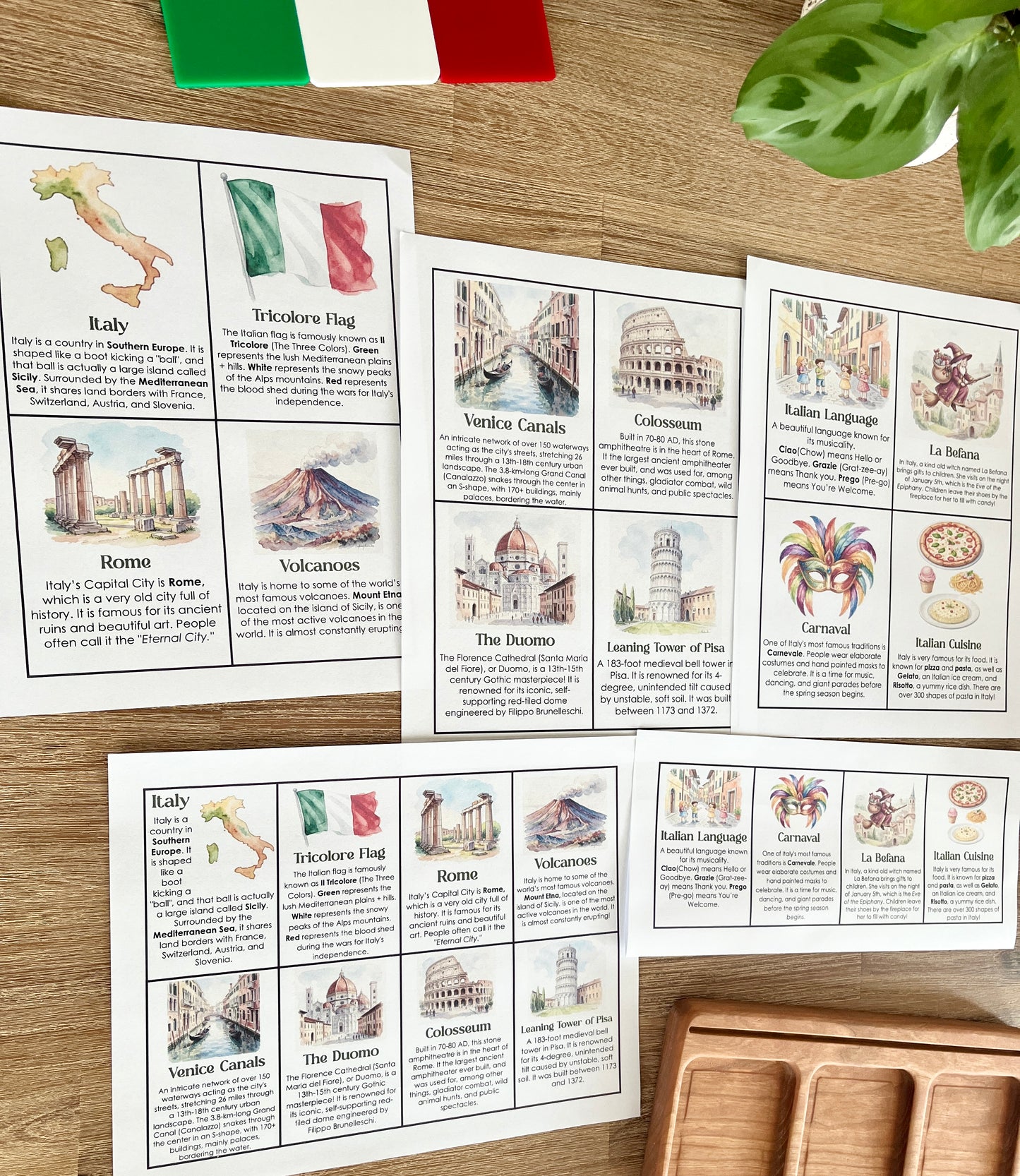 Digital Download | Italy Informational Flash Cards | Comes With 2 Sizes
