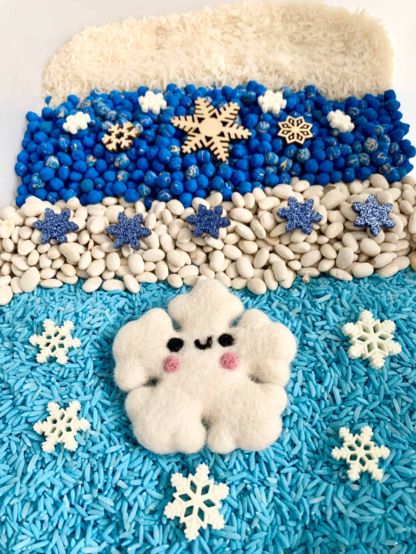 Blue Christmas Snowflakes Fun Filler Winter Sensory Kit