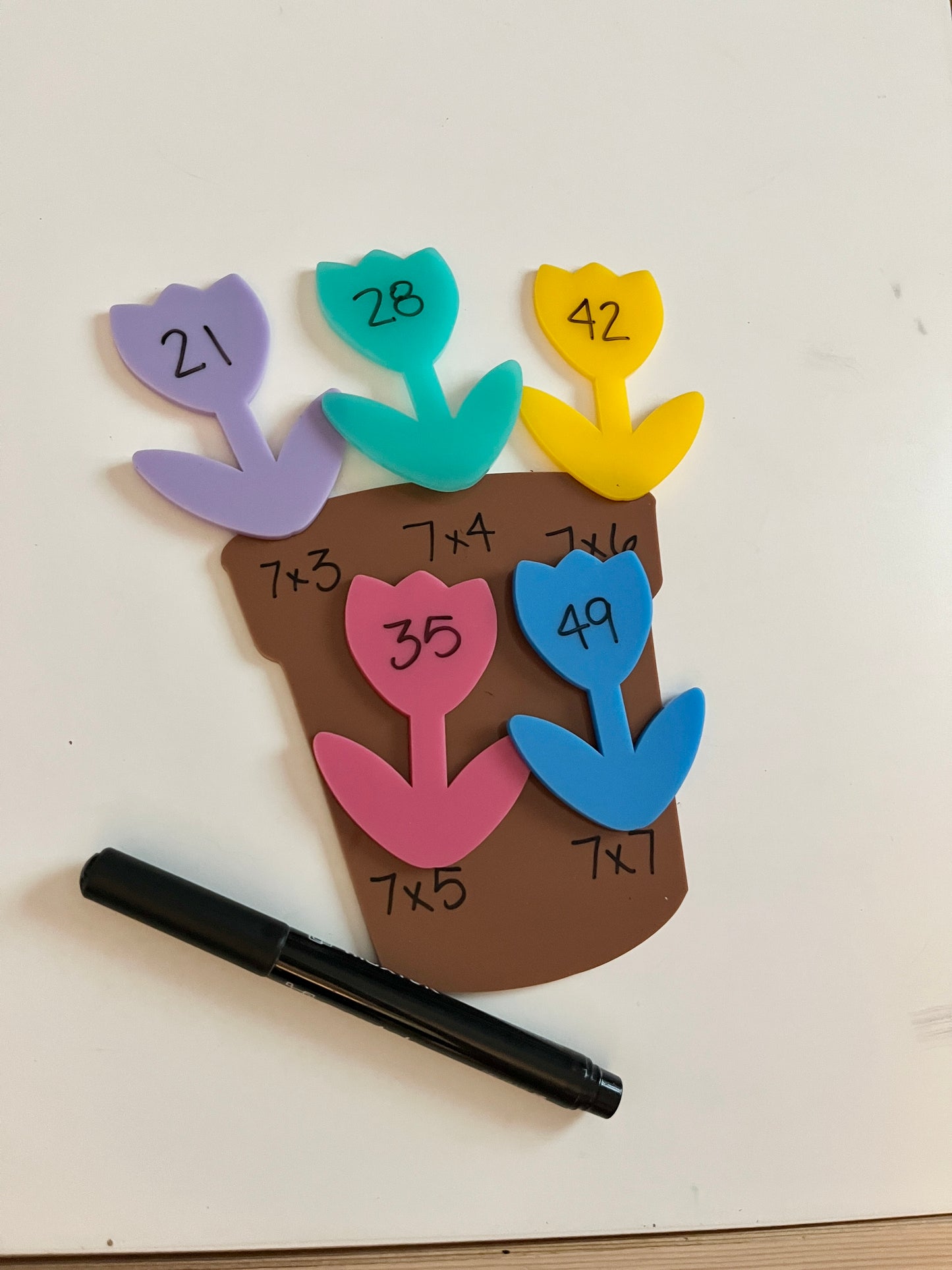 Little Dry Erasables - Large Pot with Pastel Flowers