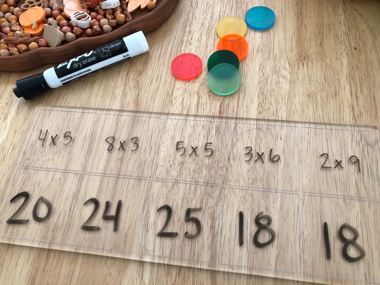 Acrylic Dry Erasable Flat Ten Frame  (5, 15 and 20 frames available too) — Fits across Trofast Bin like a Flisat Insert