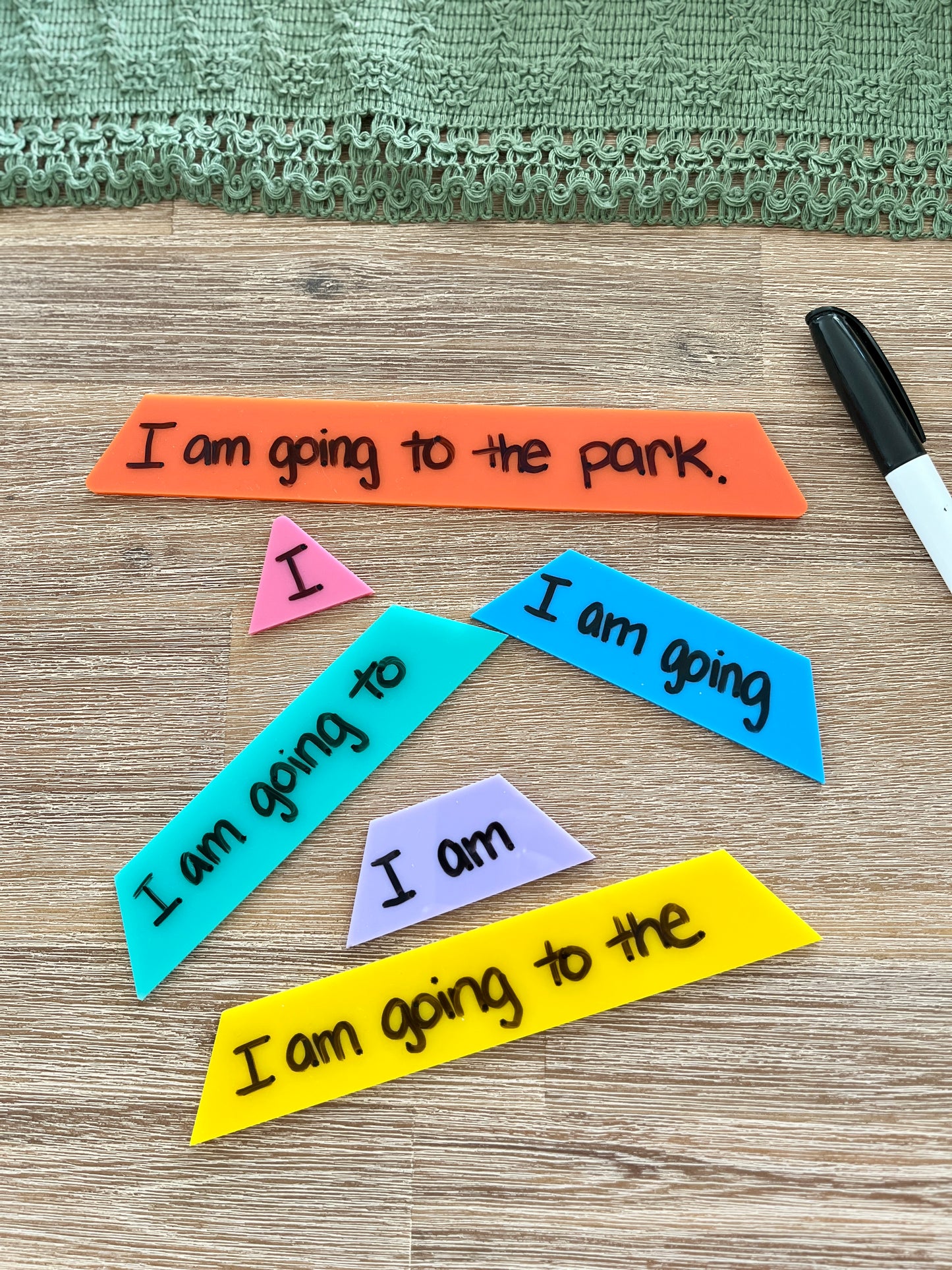 Little Dry Erasable Sentence Building Pyramid; Fluency Triangle