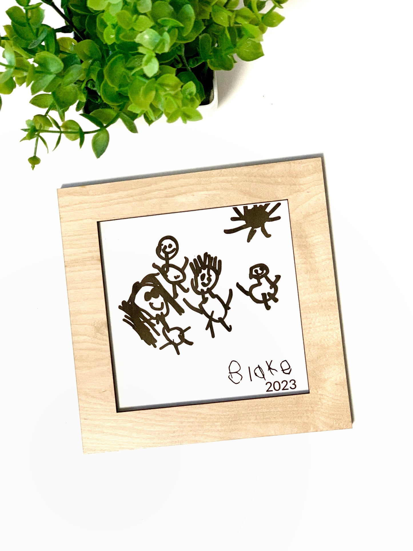 Child’s Drawing Traced into a Framed Picture