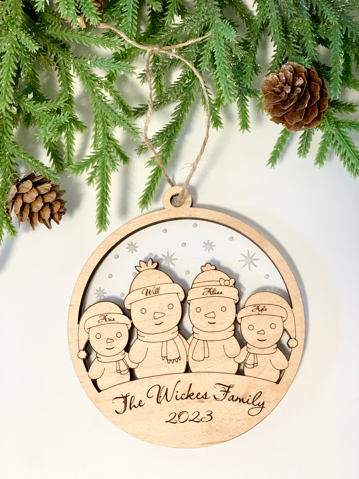 Snow Person Family Christmas Ornament 2-6 Snowman