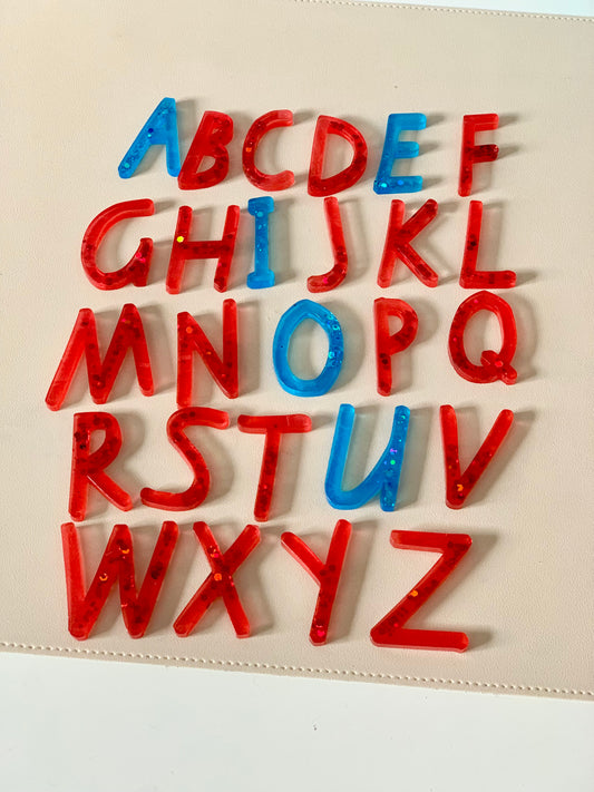 Montessori Resin Uppercase Alphabet • Movable Alphabet Set • Style 2