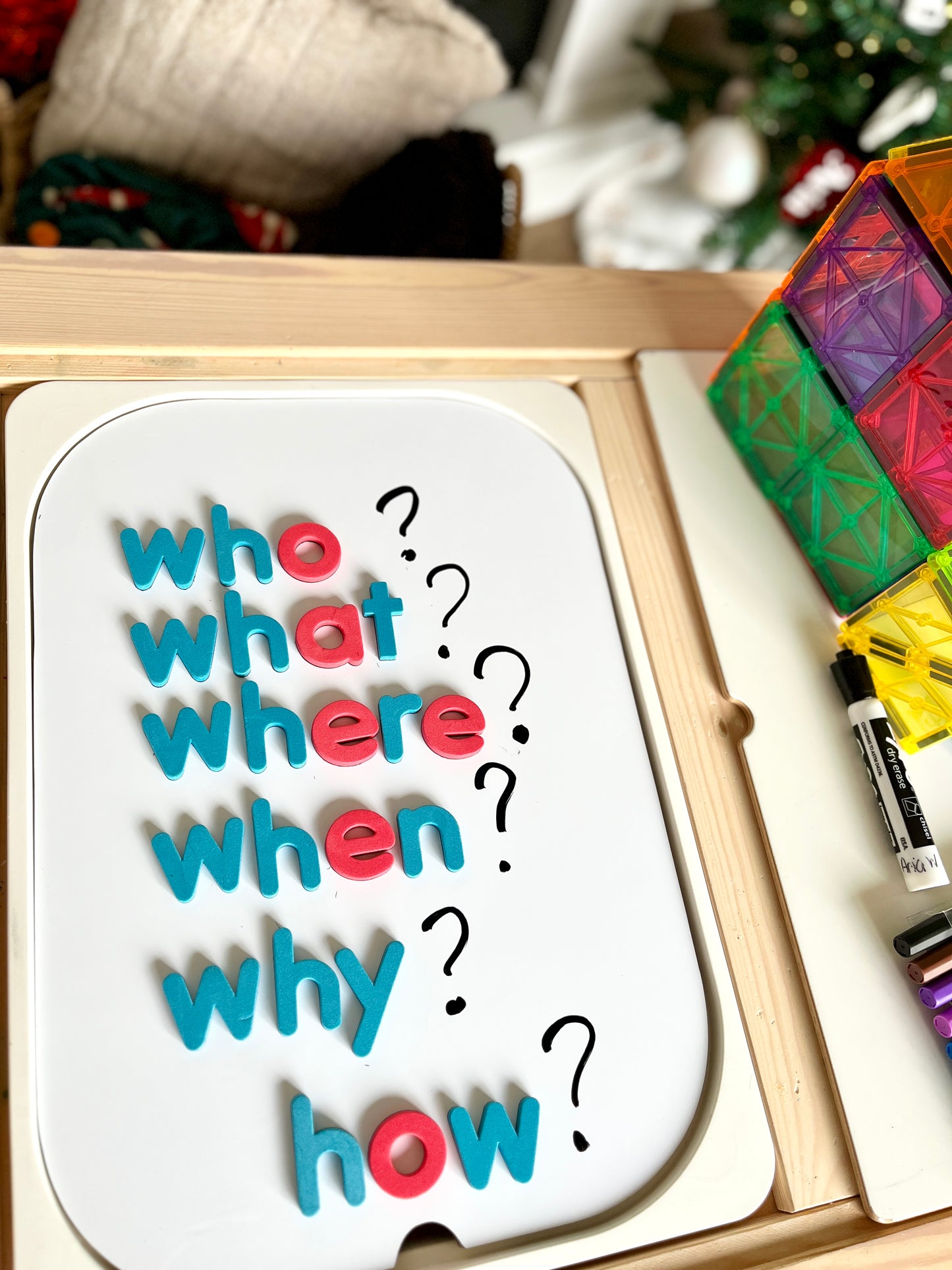 Magnetic + Dry Erase Reversible Lid | Double-Sided Flisat Table Insert | Wooden Sensory Play Lid