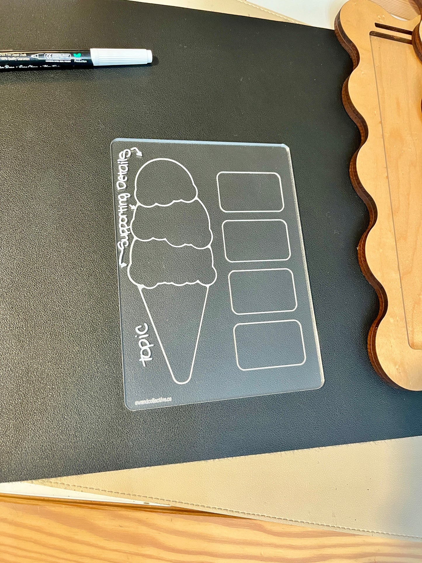 Ice Cream Graphic Organizer Dry Erase Acrylic Tracing Board; can also fit as a Flisat Insert
