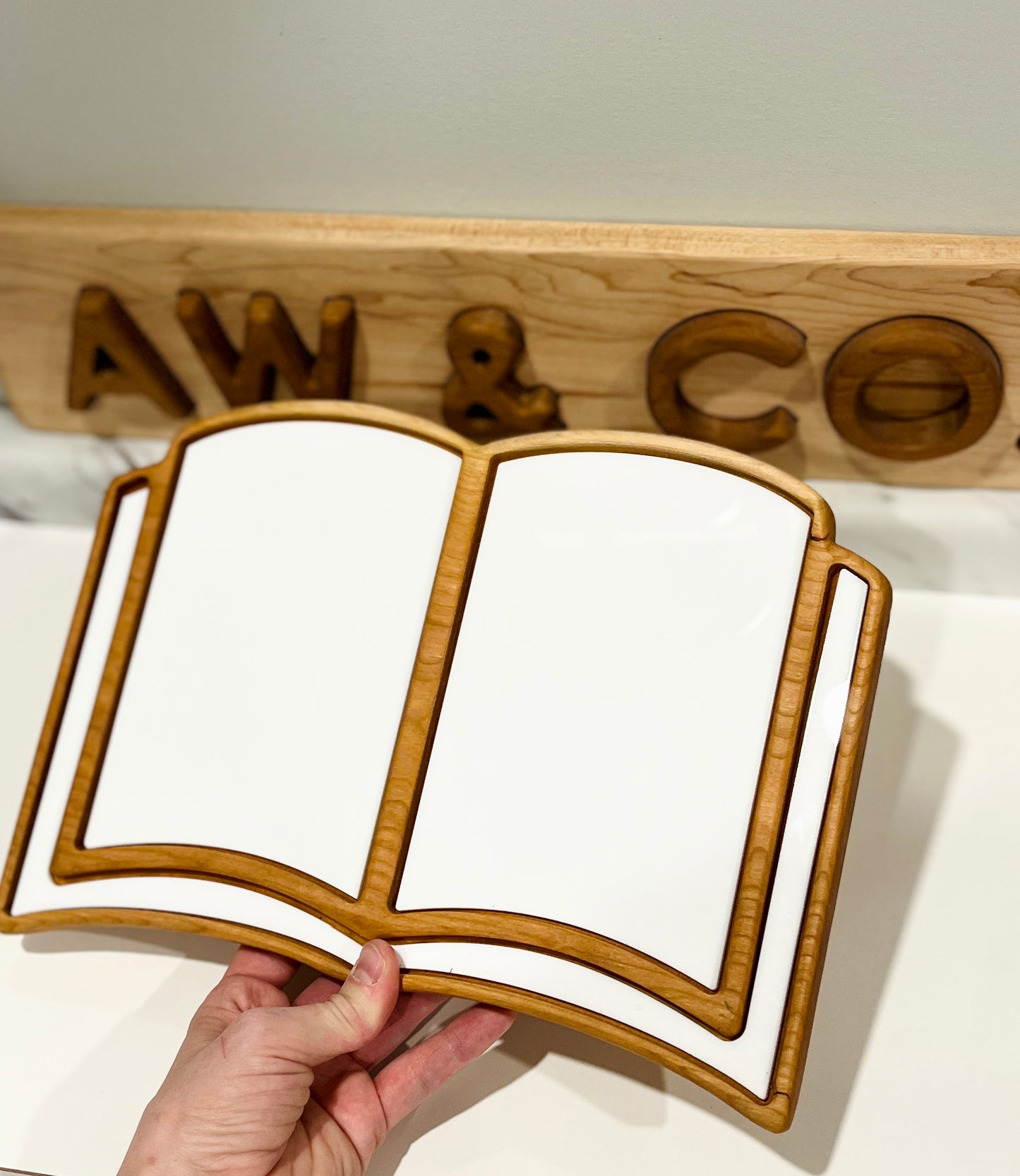 XL Book Plate, Book Studies Tray, Back to School Wooden Sensory Tray