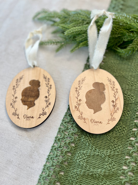 Child’s Personalized Silhouette Profile Christmas Ornaments