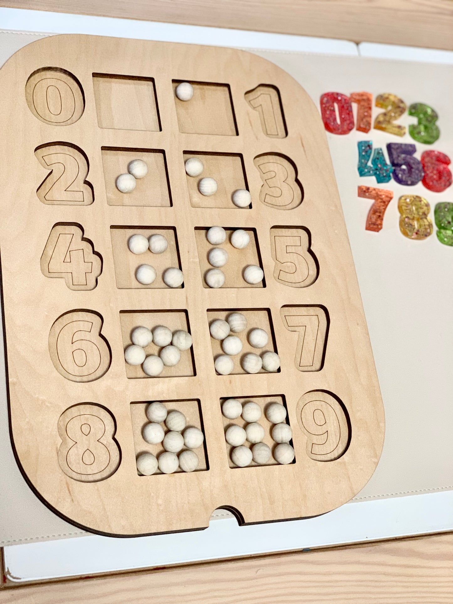 Counting Number Puzzle Flisat Table Top Insert • Resin Number Board