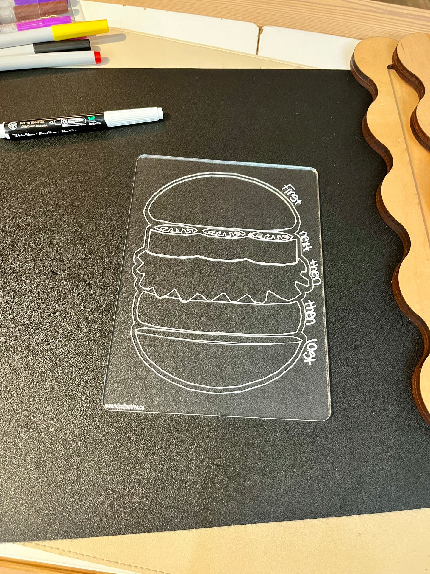 Hamburger Graphic Organizer Dry Erase Acrylic Tracing Board; can also fit as a Flisat Insert