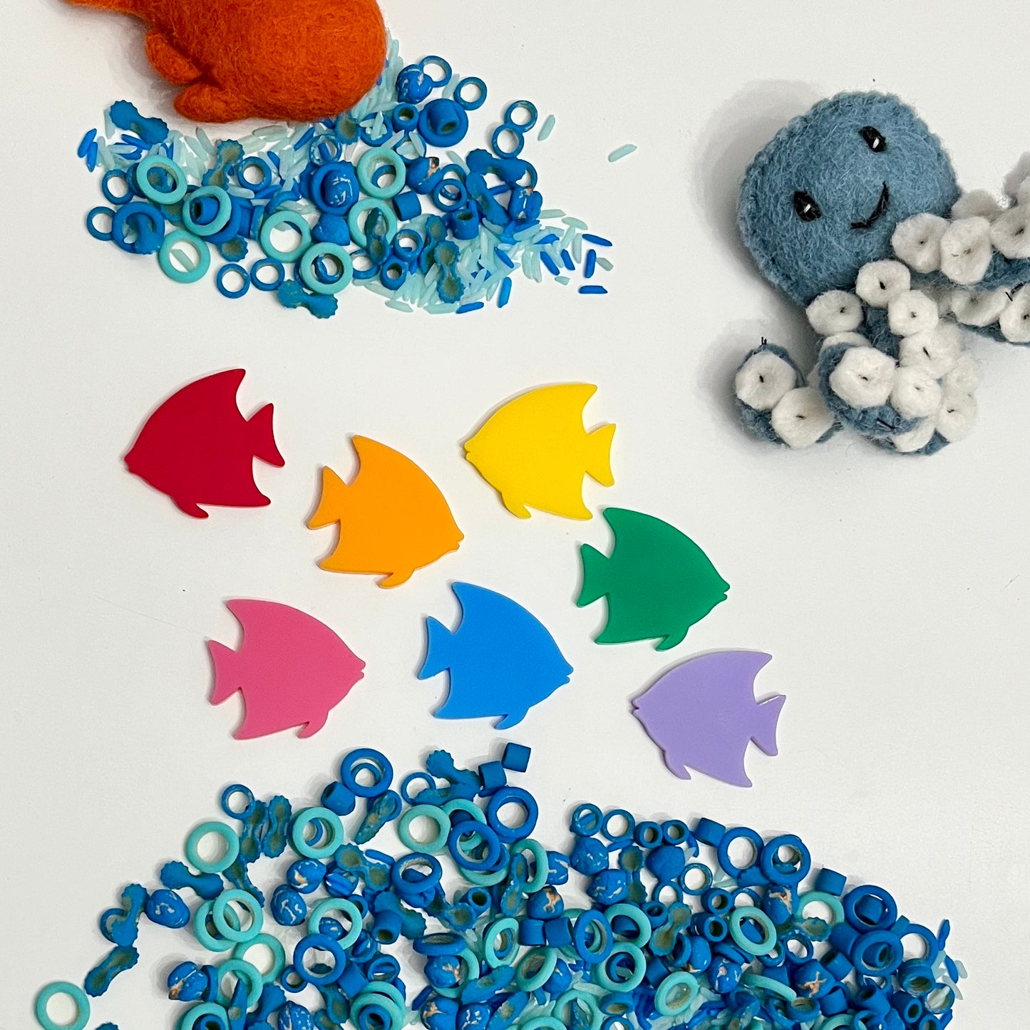 Little Dry Erasables - More Rainbow Fish Set of 7, 2 Sizes Available