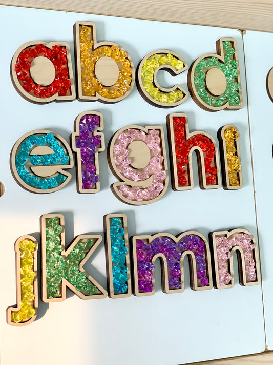 Alphabet Trays, Laser Cut Letter Sensory Trays