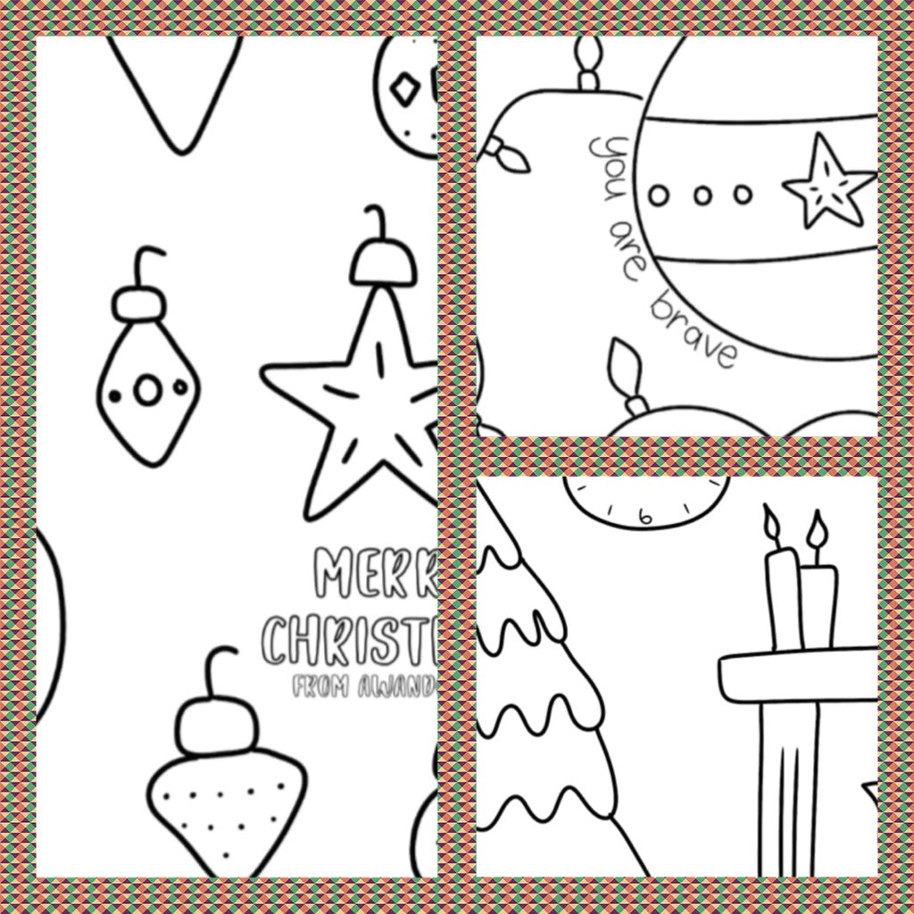 Digital Download: 3 Exclusive Hand-Drawn Christmas Coloring Pages (Printable)