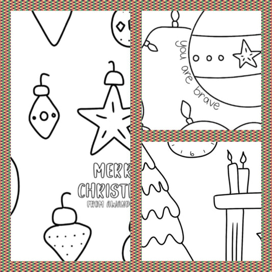 Digital Download: 3 Exclusive Hand-Drawn Christmas Coloring Pages (Printable)