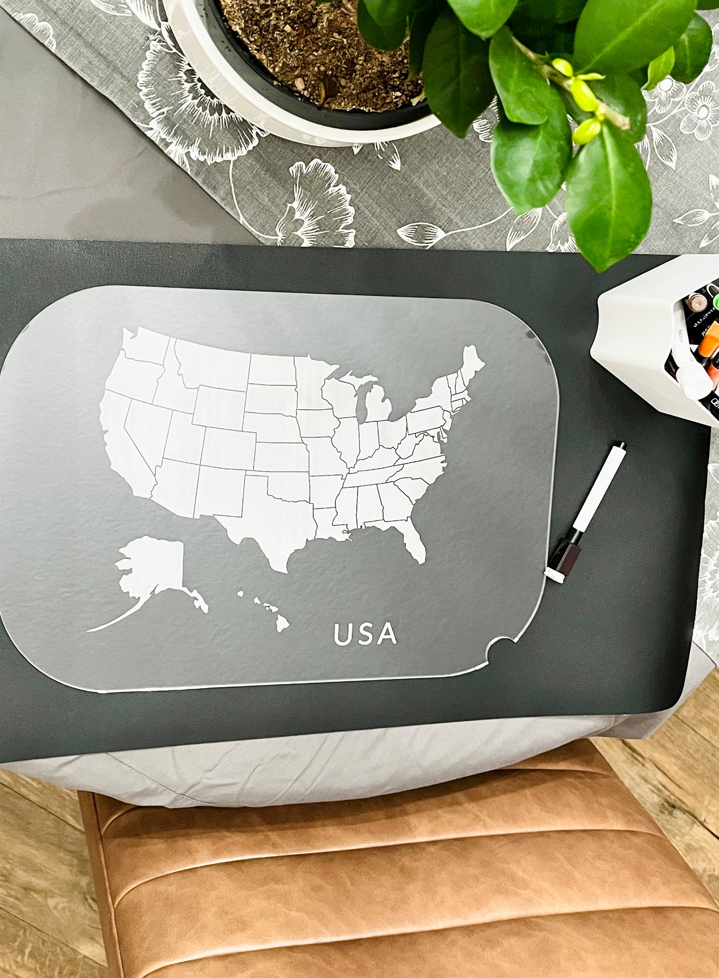 USA Map Dry Erase Acrylic Tracing Board; also fits as a Flisat Insert