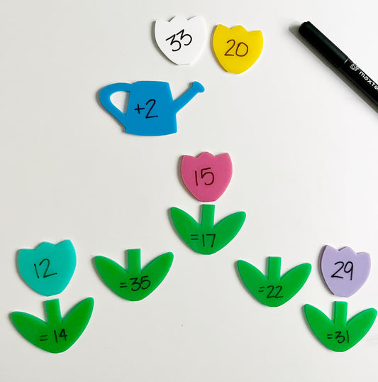 Little Dry Erasables - 2 Part Pastel Flowers with Watering Can
