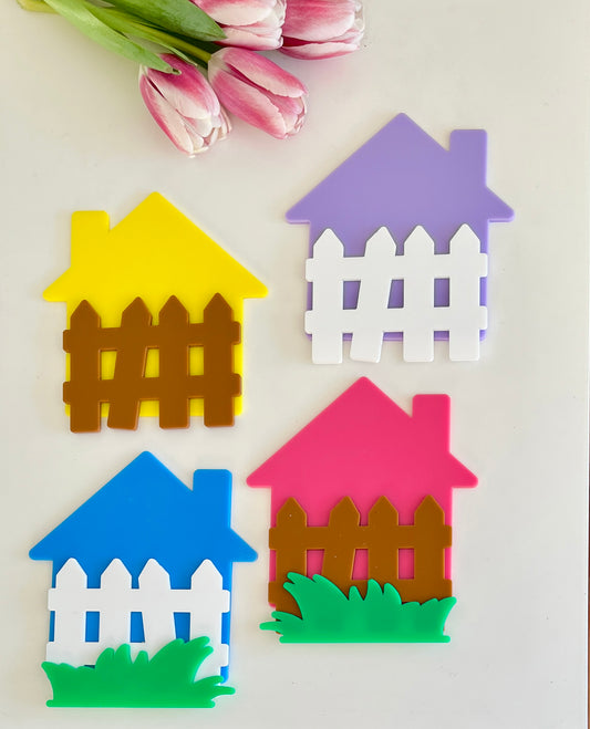 Little Dry Erasables — Large Houses, Fences and Grass