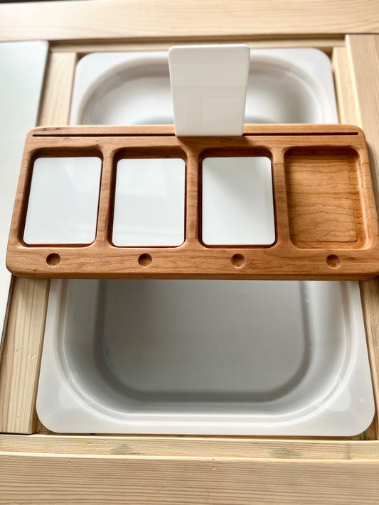 4 Four Section CVCC / CVCE with Indents | Salt Sand & Flash Card Sensory Tray