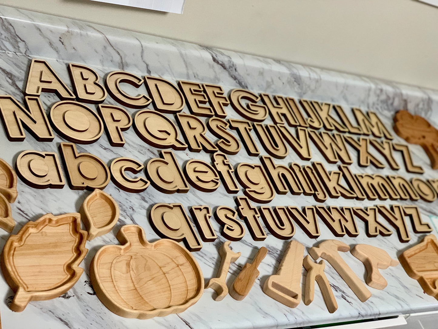 Alphabet Trays, Laser Cut Letter Sensory Trays