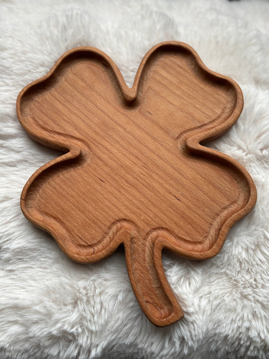 Ready to Ship, 4 Leaf Clover Tray, Shamrock Tray, Discontinued Wood Type