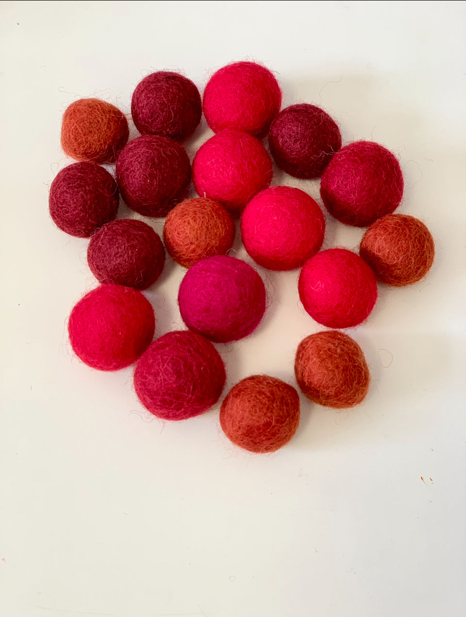 Felt Balls - Red tones