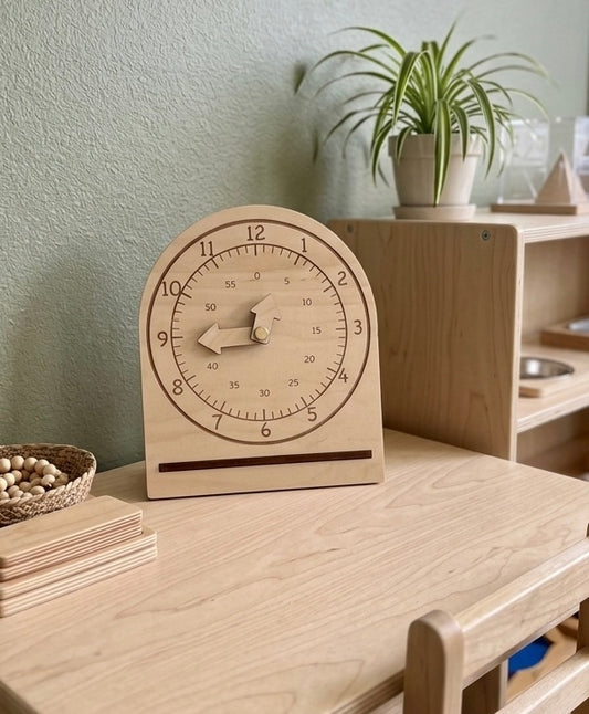 Free Standing Wooden Educational Learning Clock