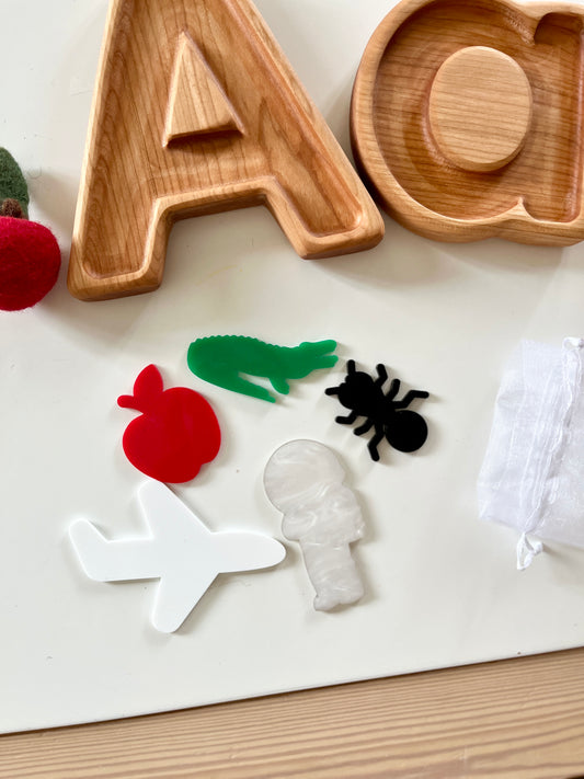 Little Dry Erasables - Letter Phonics Sets — A is for "", B is for "", 5 Piece Sets, Perfect for Letter Discovery Baskets