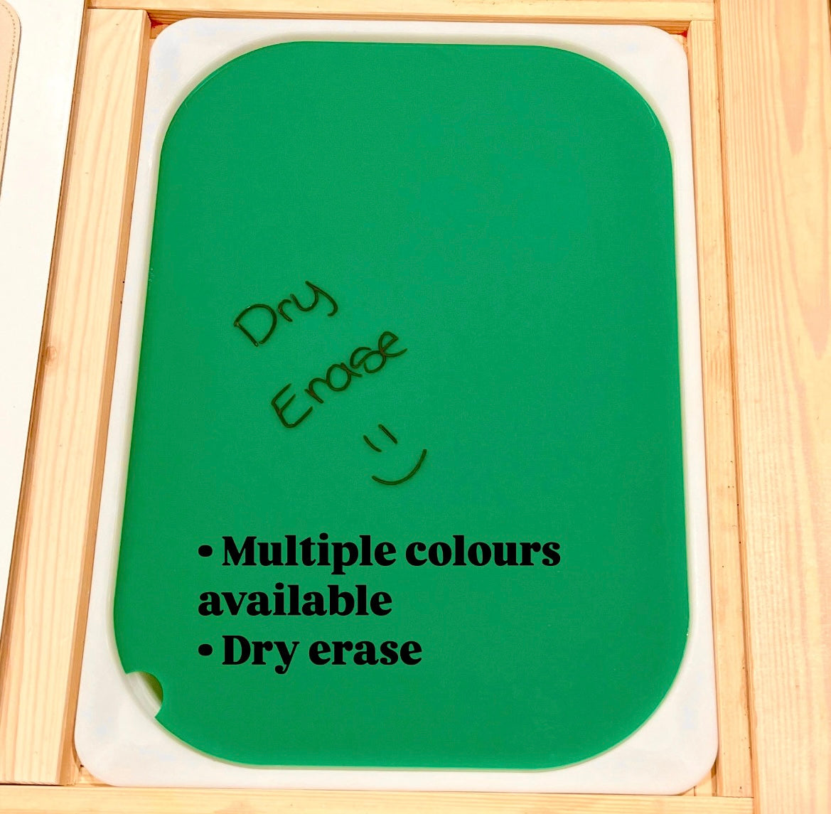 Coloured Acrylic Flisat Table Bin Lid - can be used as dry erase