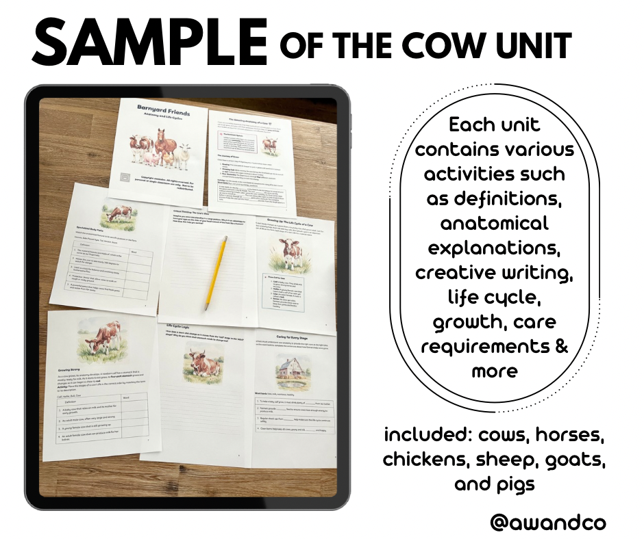 Digital Download | Farm Animals: Anatomy & Life Cycles