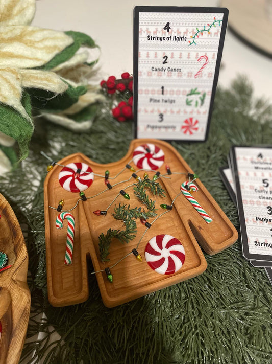 Sweater “Ugly Sweater” Plate | Sensory Tray