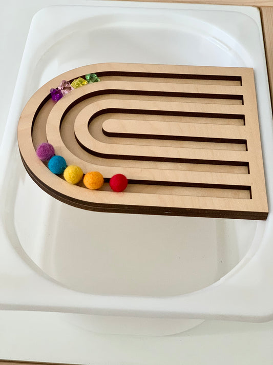 Laser Cut Wooden Rainbow Tray Flisat Insert — fits small trofast bin