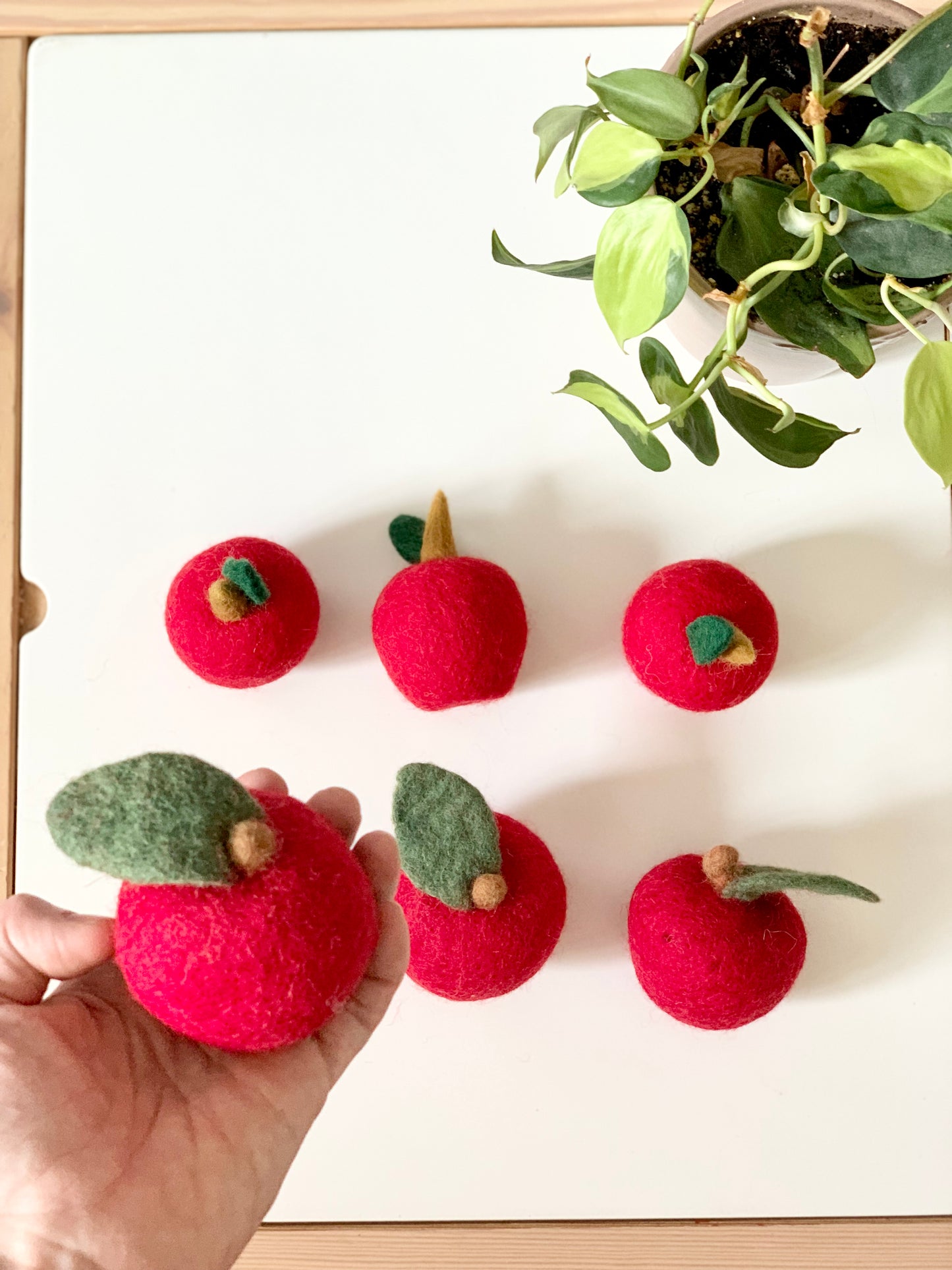 One Medium or Large Red Felt Apple