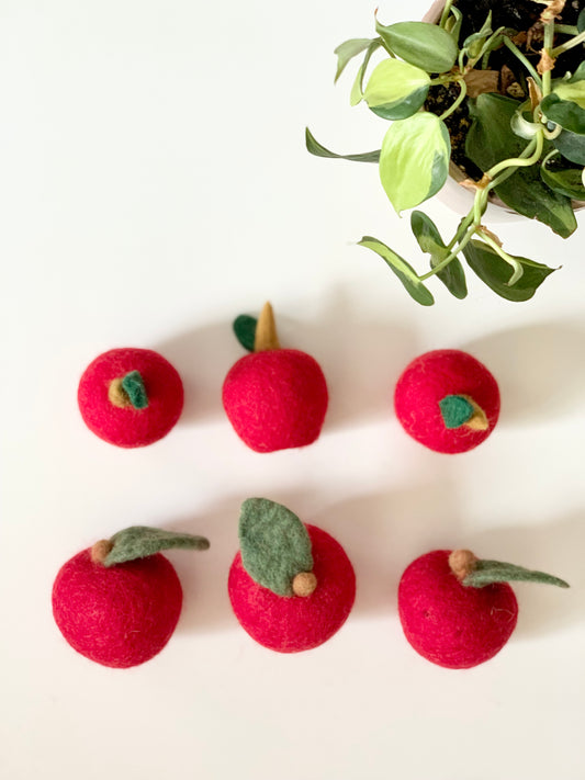 One Medium or Large Red Felt Apple