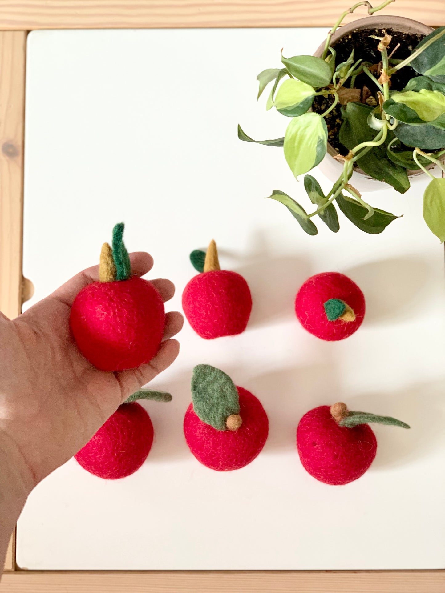 One Medium or Large Red Felt Apple