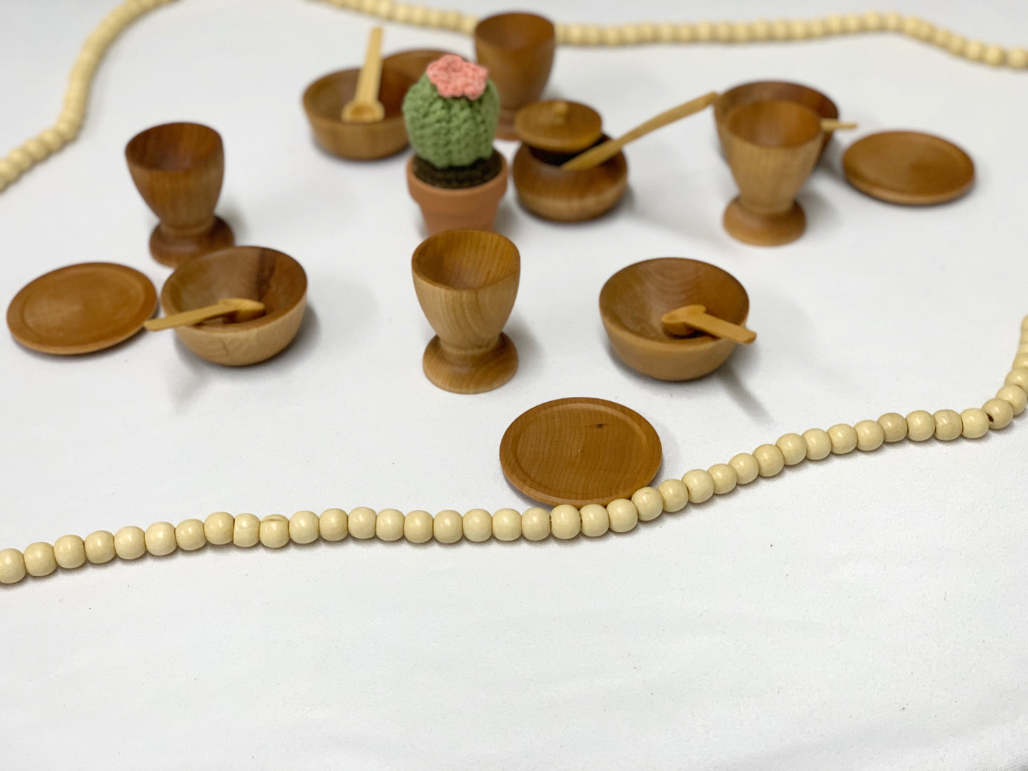 Wooden Toy Dishes / Tea Set