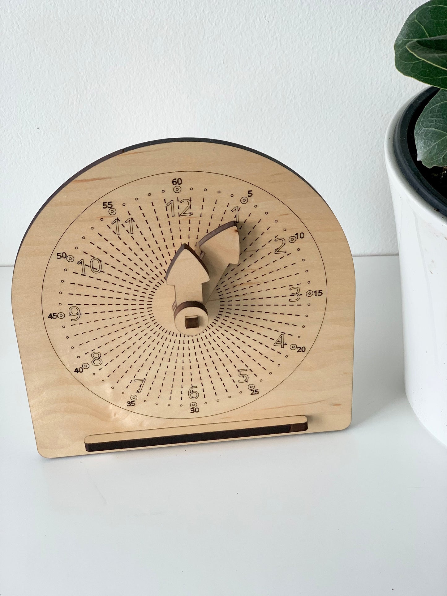 Free Standing Wooden Educational Learning Clock