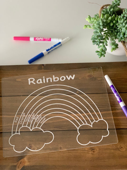 Rainbow Acrylic Dry Erase Tracing & Colouring Board