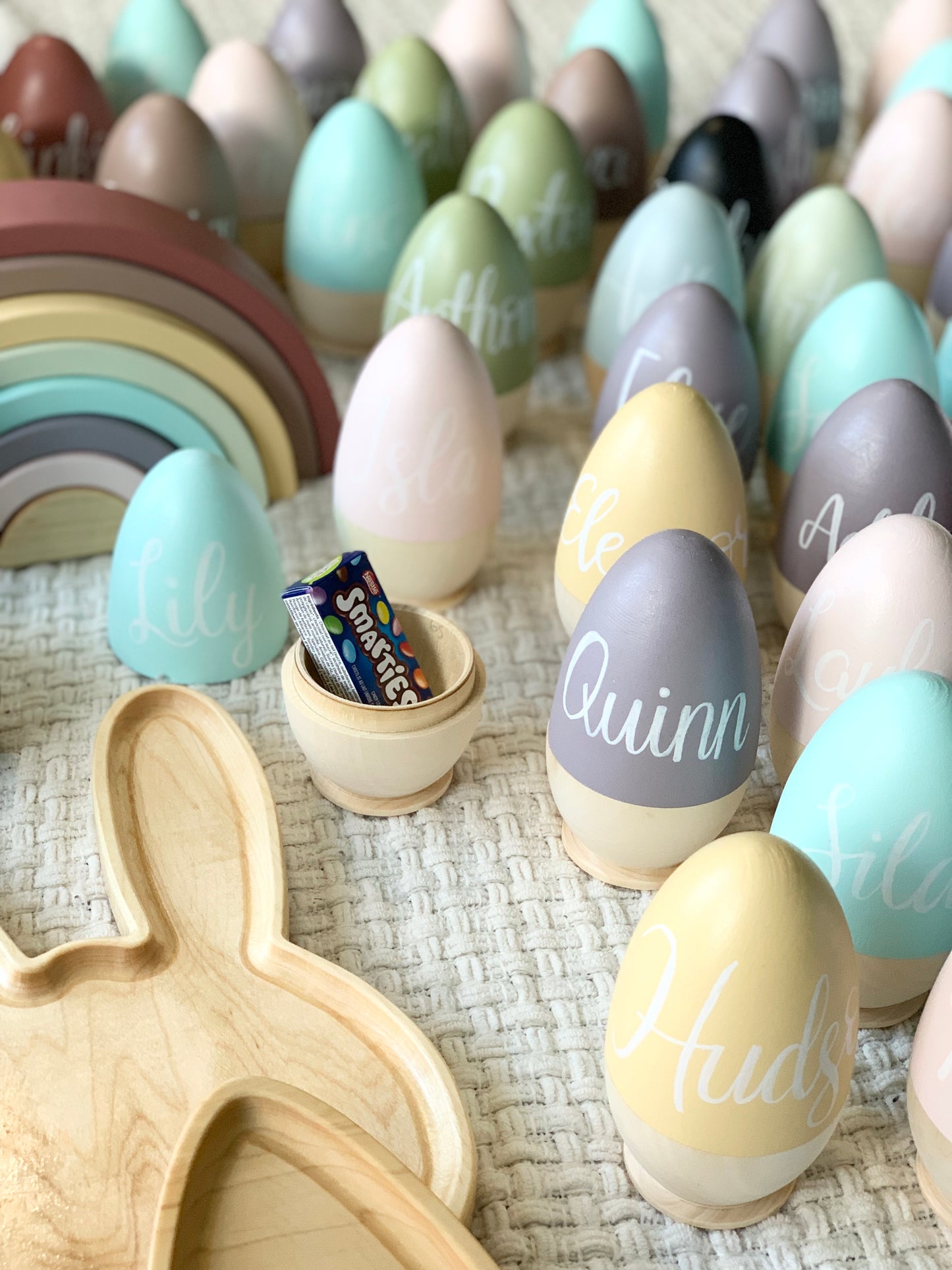 Hollow Fillable Wooden Easter Egg, Available Natural or Painted