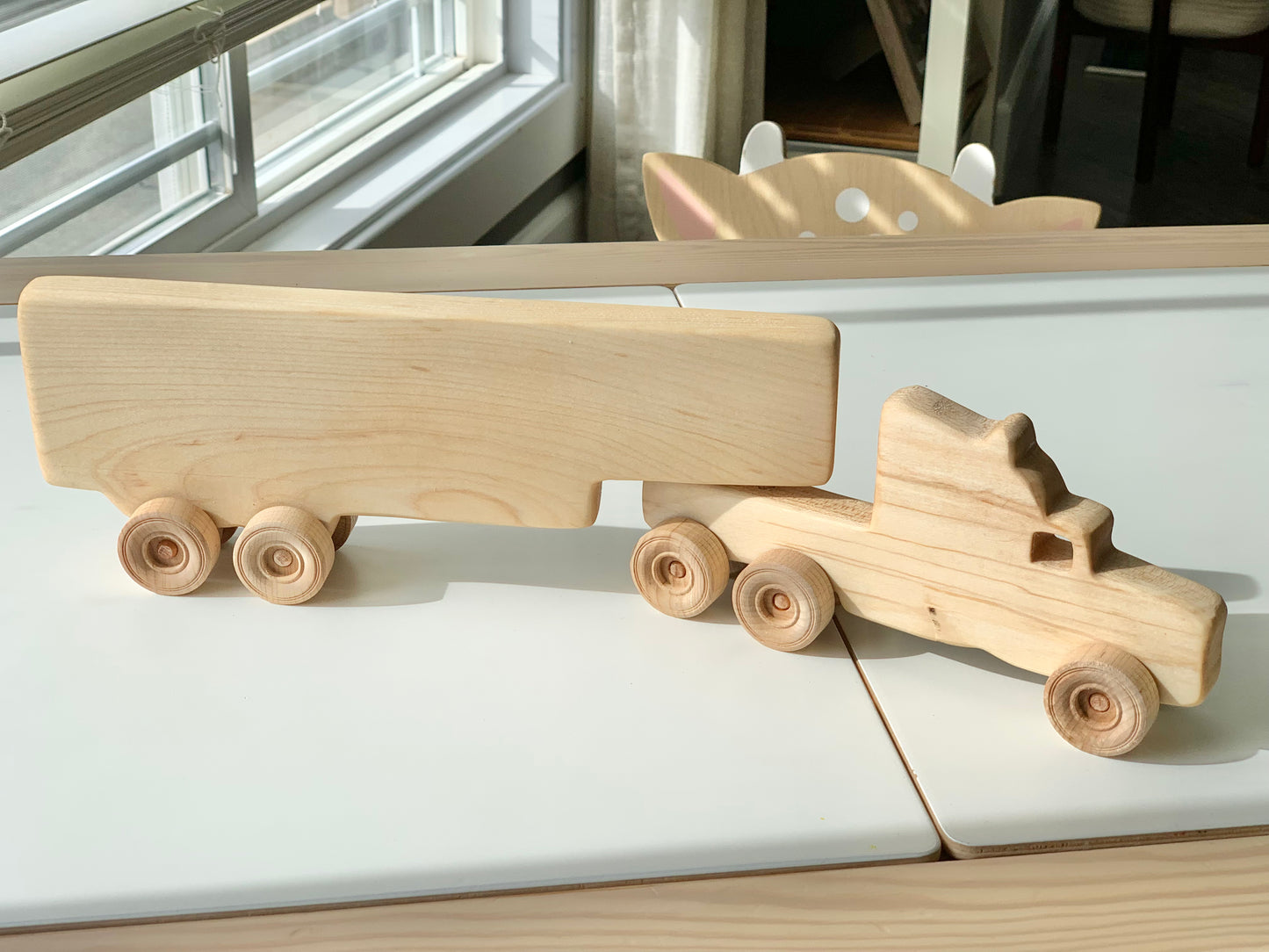 Wooden Toy Semi Truck / Push Car